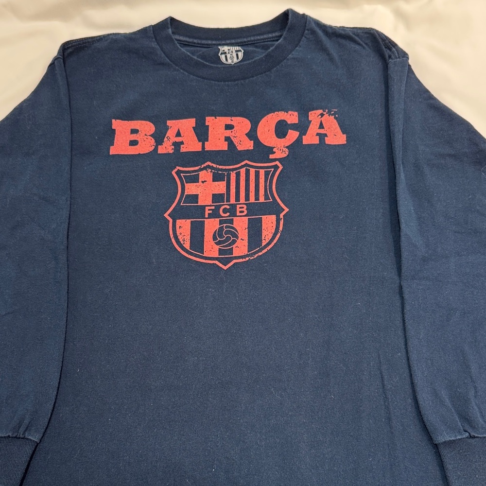 Barça FCB Navy Long Sleeve Shirt (Medium)